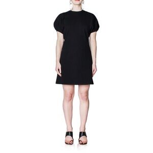 beaufille Black Dress Puff-Sleeve Leda Mini Dress Minimalist Classic Size XL